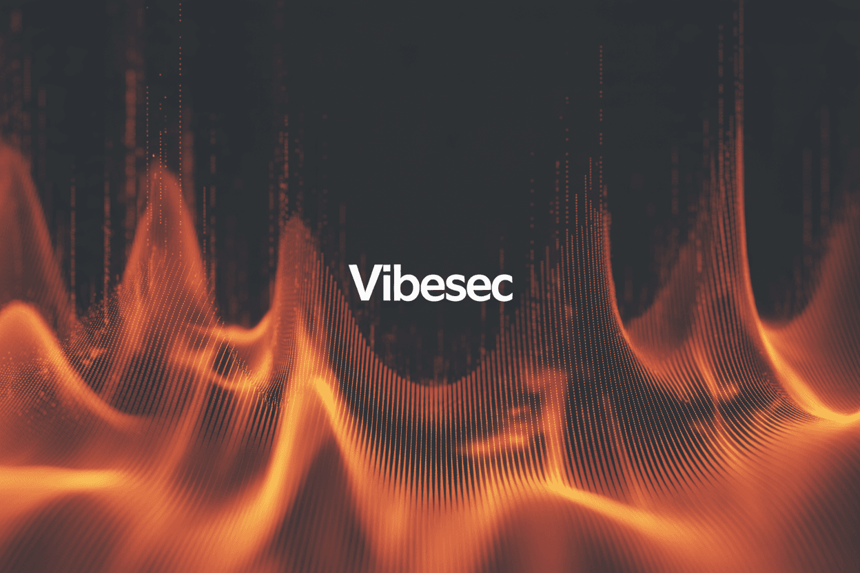 VibeSec hero image on a laptop screen